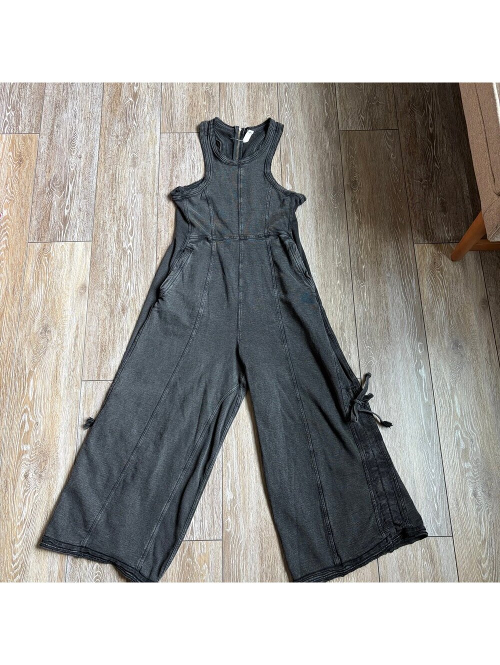 Daily Practice Anthropologie Horizon Seamed Wide-Leg Jumpsuit sz Small Midnight